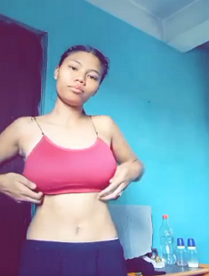 Desi girl stripping and showing her Big boobs and Pussy