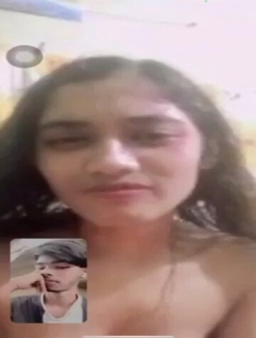 Beautiful Cute Girl Showing Lover On Video Call