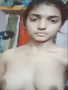 Cute Desi Girl Showing Boobs & Recorded For Bf