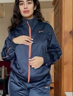 Hot Navy Blue Track Suit Wear Girl Showing Boobs & Pussy