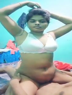 White Bra Girl Riding On Bf Cock