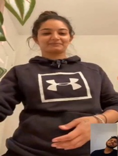 Black Hoodies Girl Showing Her Slim Body To BF On Video Call